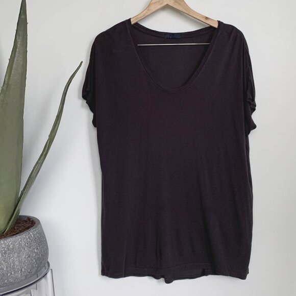 Gap Short Dolman Sleeve T-shirt in Pure Rayon Clean Coal Grey XL - Picture 1 of 7